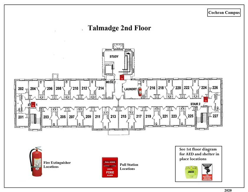 Talmadge Hall 2nd Safety Diagram